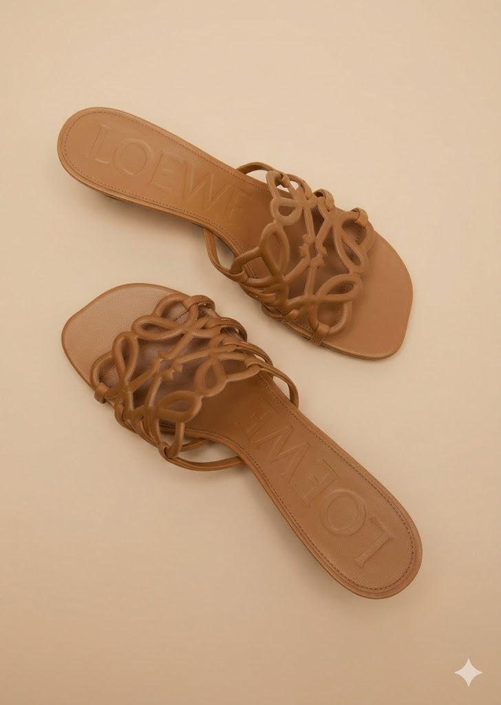 LOEWE Anagram Leather Heeled Sandals