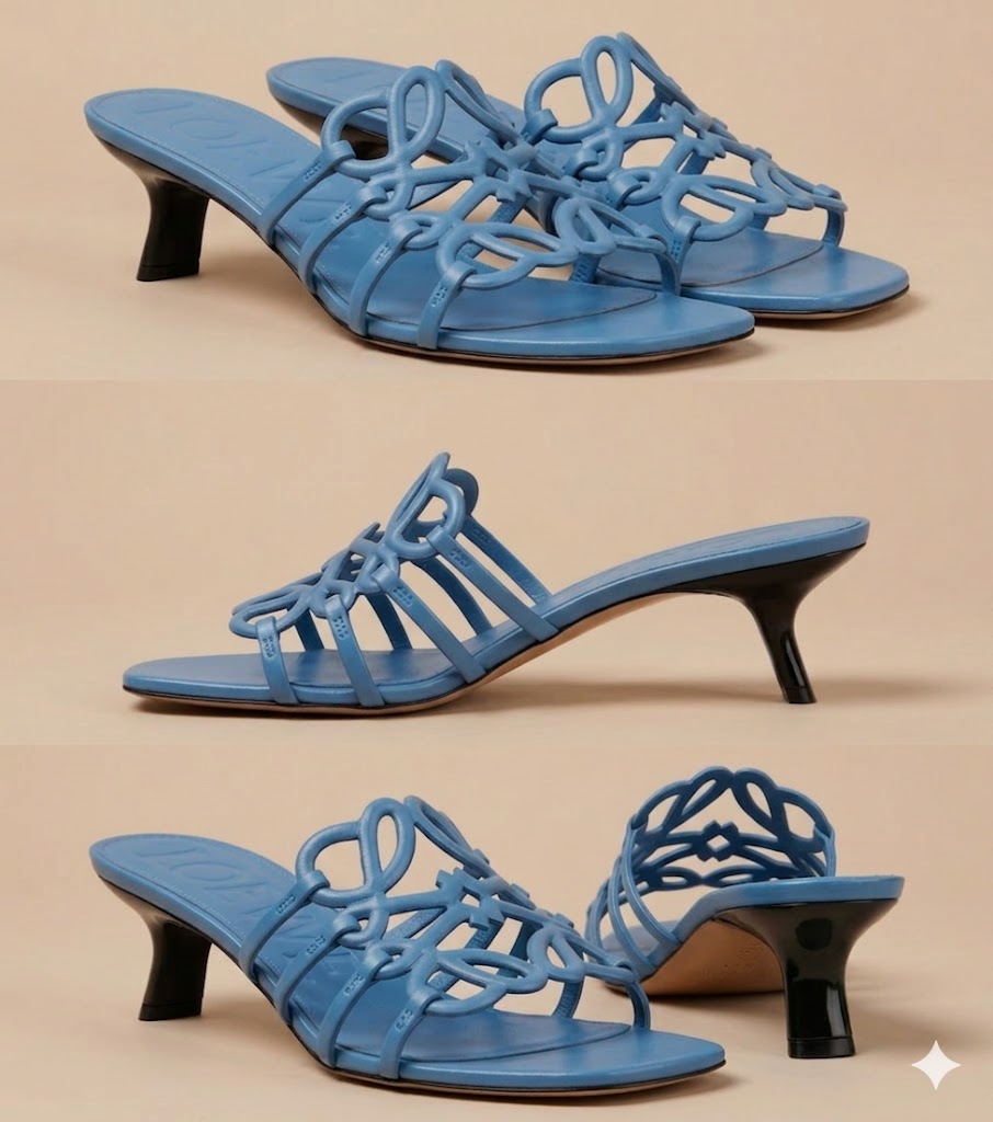 LOEWE Anagram Leather Heeled Sandals
