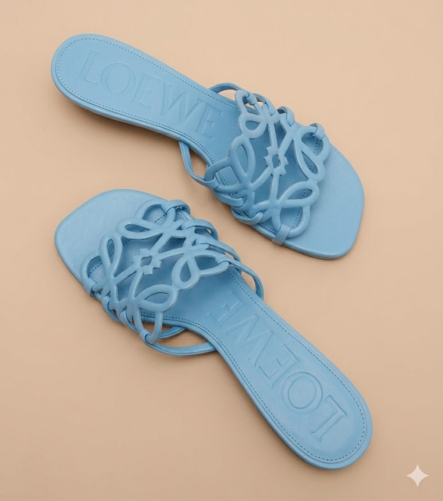 LOEWE Anagram Leather Heeled Sandals