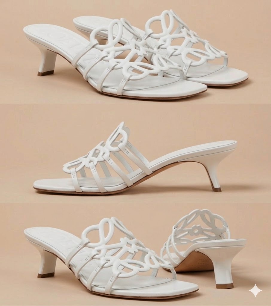 LOEWE Anagram Leather Heeled Sandals