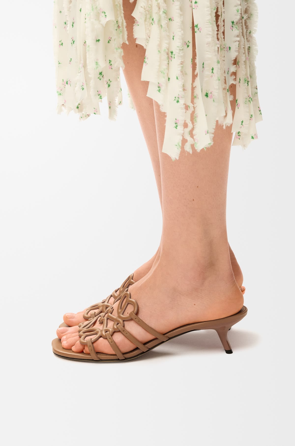 LOEWE Anagram Leather Heeled Sandals
