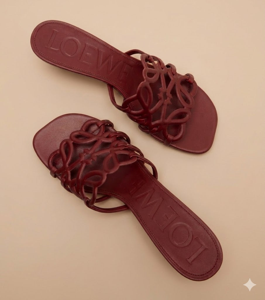 LOEWE Anagram Leather Heeled Sandals